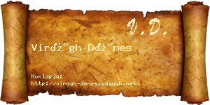 Virágh Dénes névjegykártya