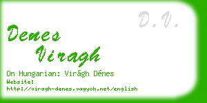 denes viragh business card