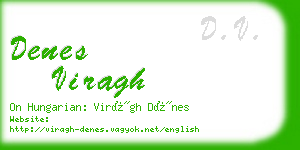 denes viragh business card